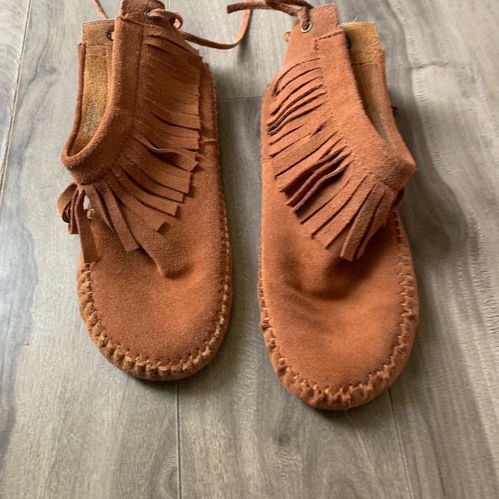 Fringed Suede Moccasins